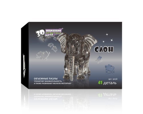 3D Crystal Puzzle Слон 9058